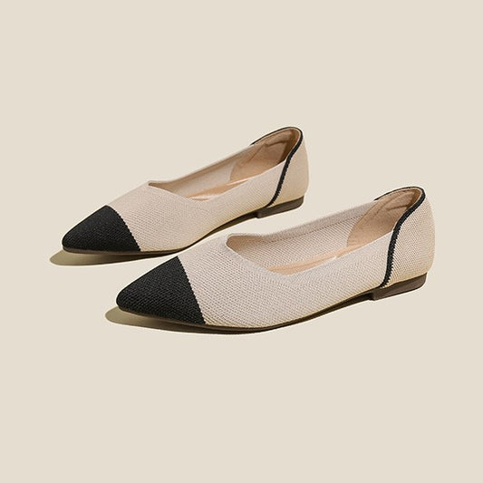 Black Tip Pointed Flats