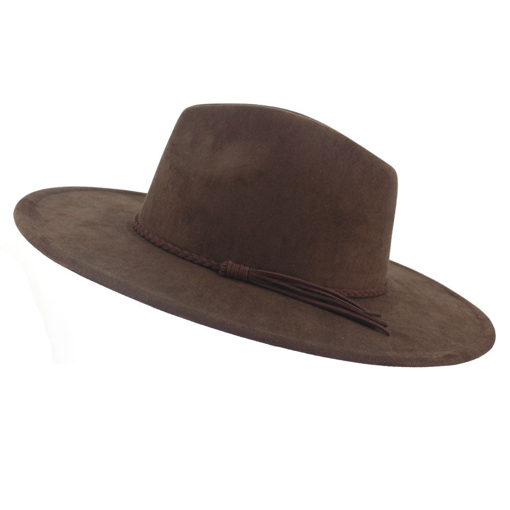 Faux Suede Fedora Hat