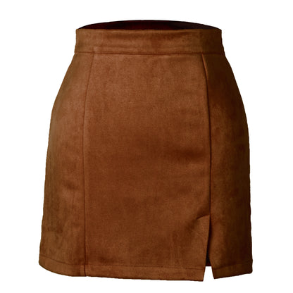 Suede High Waist Skirt