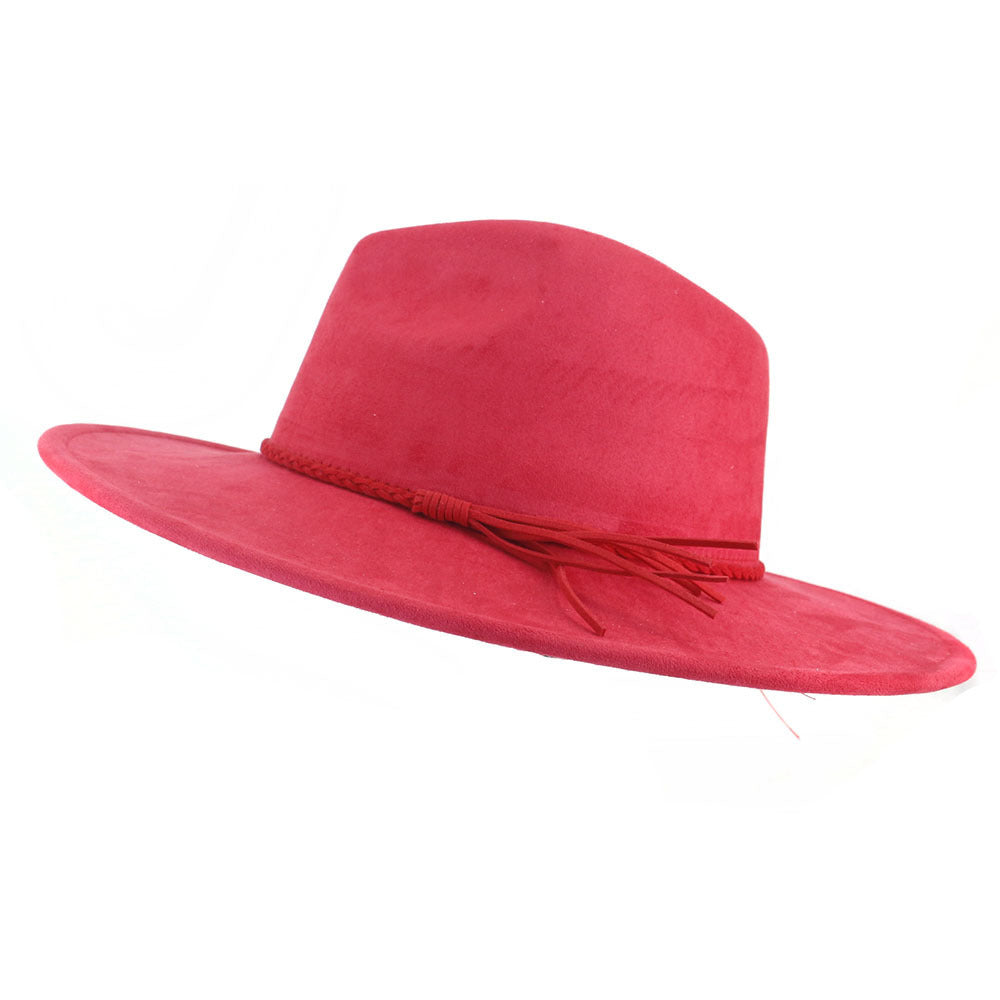 Faux Suede Fedora Hat