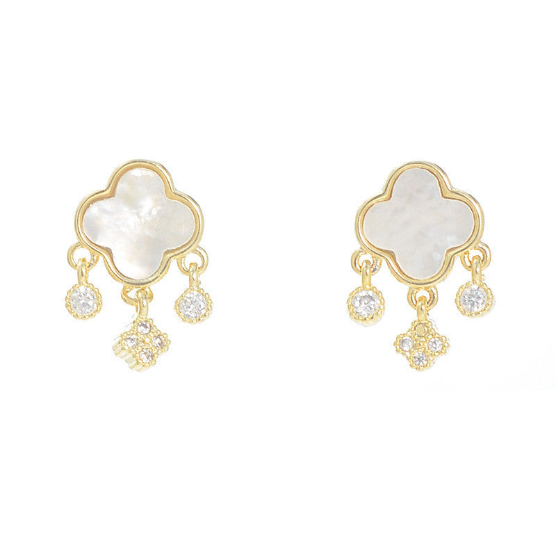 Boucles d'oreilles nuage à quatre feuilles