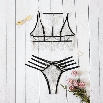 Embroidered Lingerie Three-Point Set