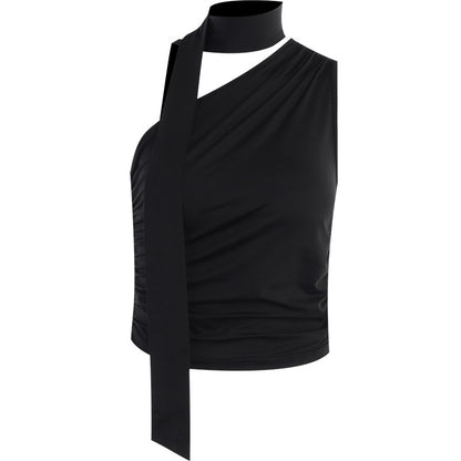 Ribbon Neck Ruched Top