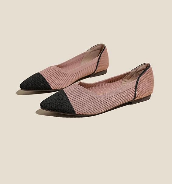 Black Tip Pointed Flats