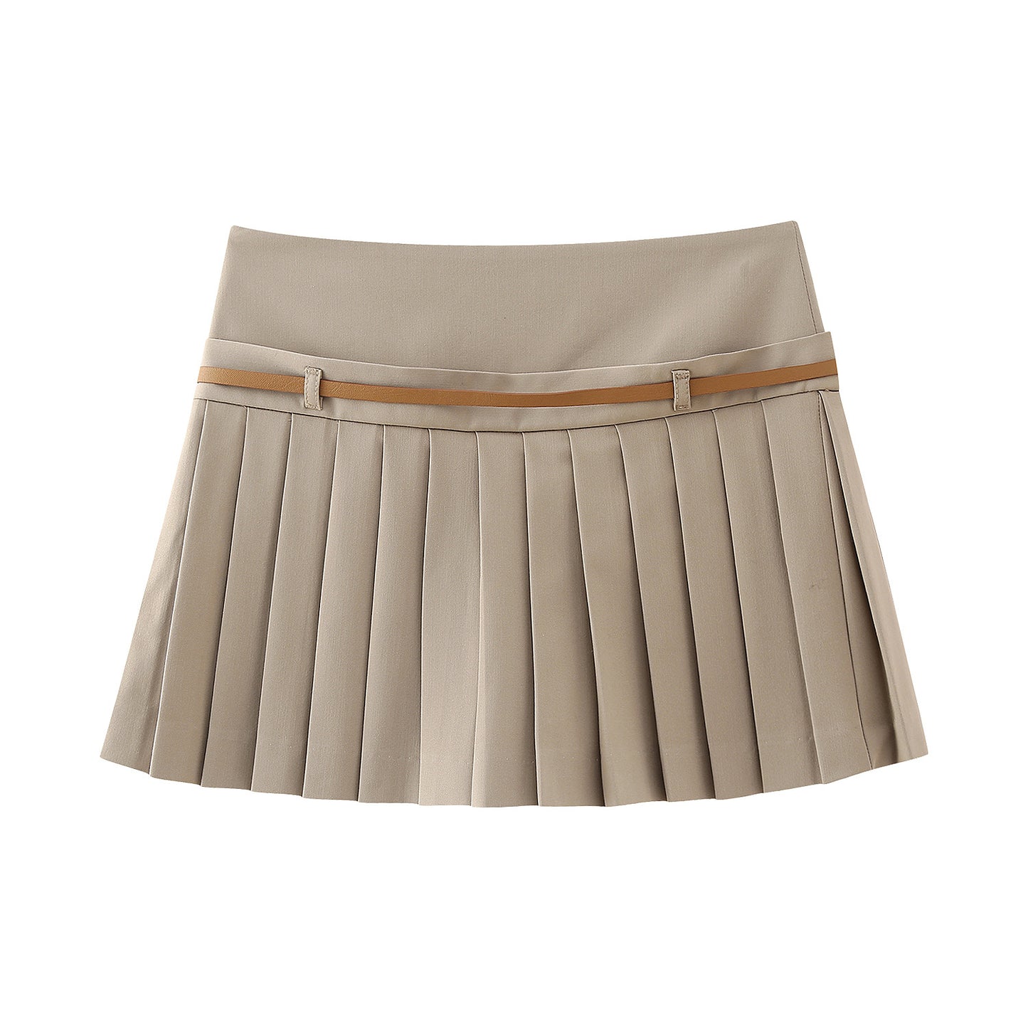 Wide Pleated Thin Belt Pantskirt