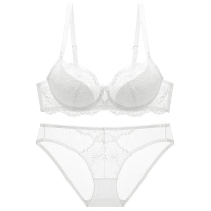 Ensemble soutien-gorge et culotte en dentelle et maille