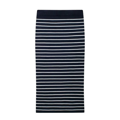 Black & White Striped Knitted Skirt