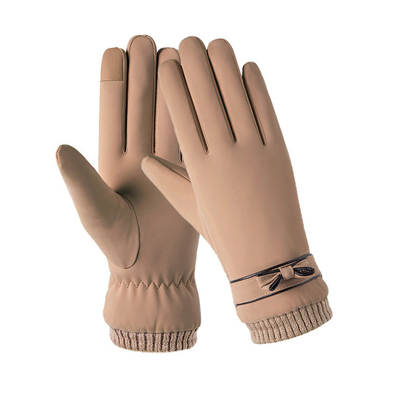 Guantes de invierno de piel sintética 