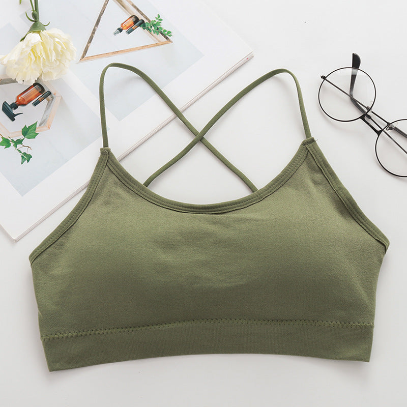 Double Cross Shoulder Strap Sports Bra