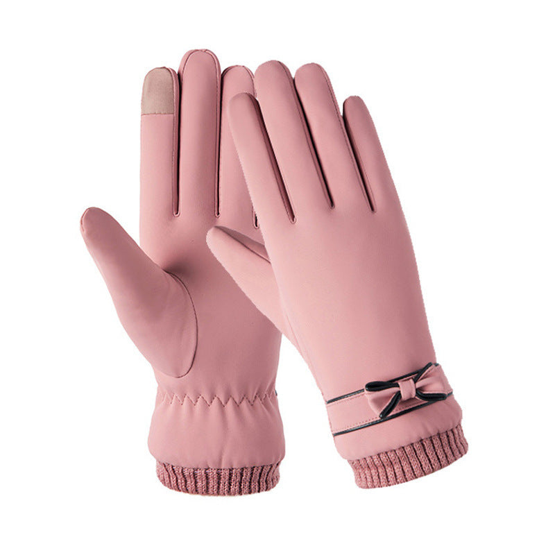 Guantes de invierno de piel sintética 