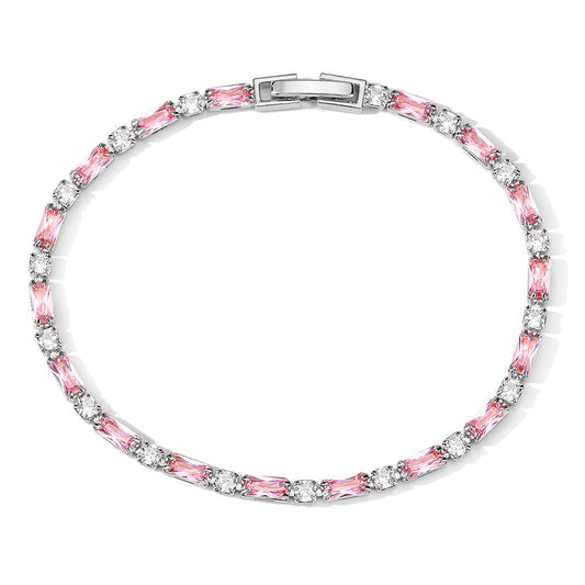 White & Pink Zircon Bracelet