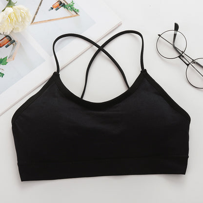 Double Cross Shoulder Strap Sports Bra