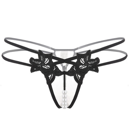 Embroidered Pearl Thong