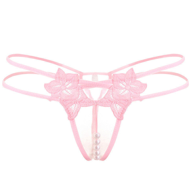 Embroidered Pearl Thong