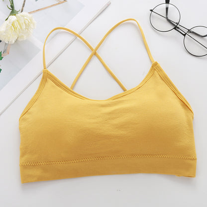 Double Cross Shoulder Strap Sports Bra