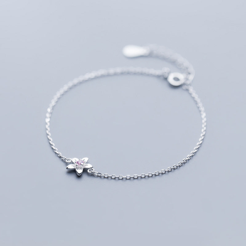 Bracelet Fleur En Argent