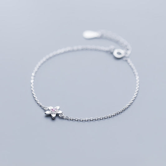 Pulsera de flores de plata