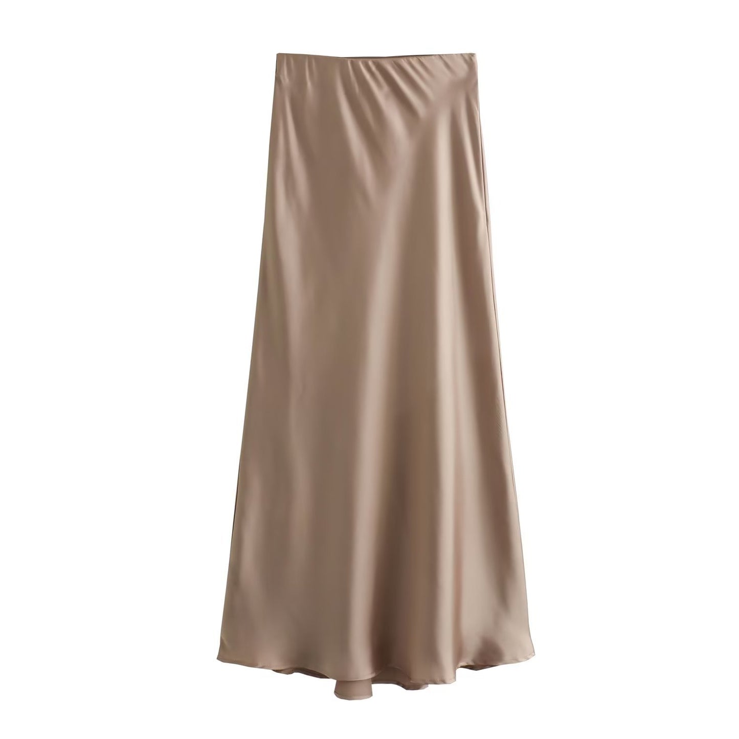 Jupe taille haute en satin