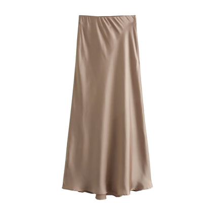 Satin High Waist Skirt