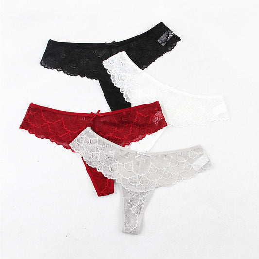 3D Embroidered Lace Thongs