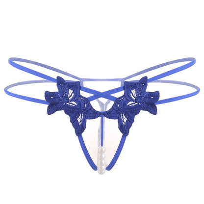 Embroidered Pearl Thong