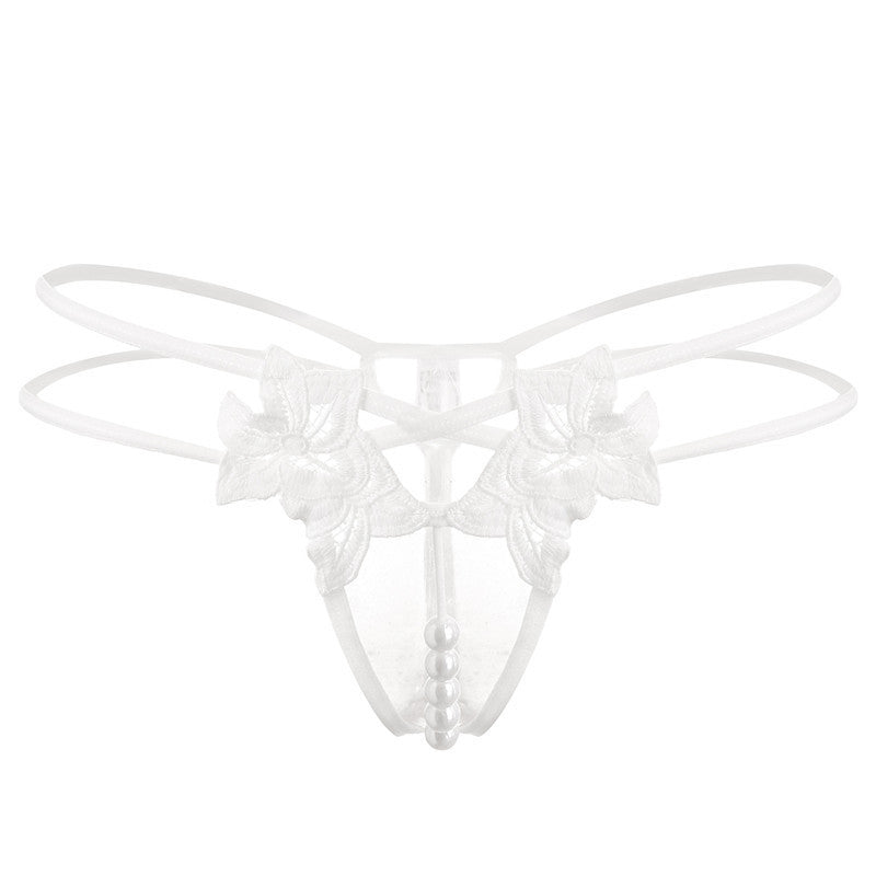 Embroidered Pearl Thong