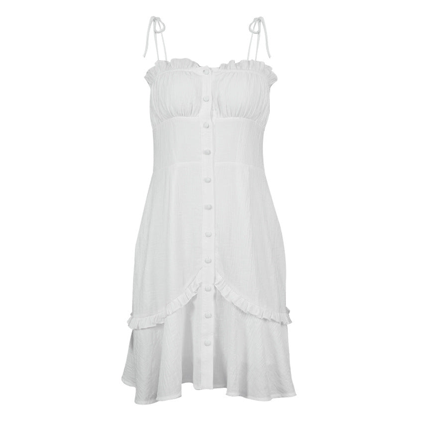 Button-Up Chiffon Dress