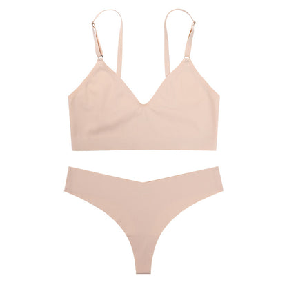 Ensemble soutien-gorge réglable sans couture avec culotte