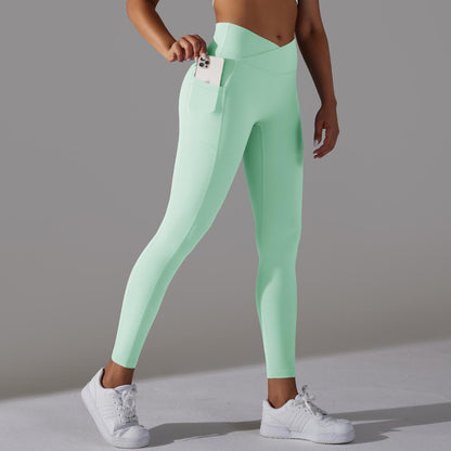 Leggings de yoga con cintura cruzada