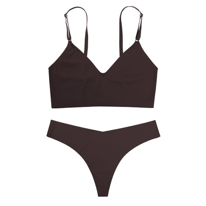 Ensemble soutien-gorge réglable sans couture avec culotte