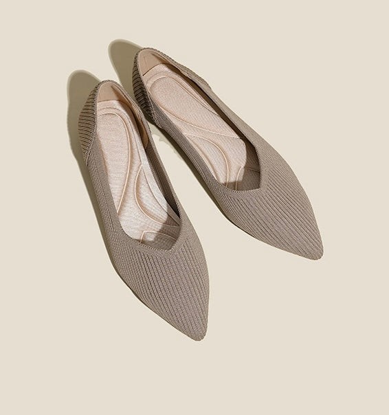 Black Tip Pointed Flats