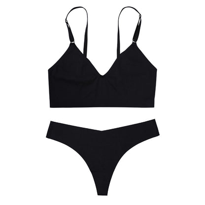 Ensemble soutien-gorge réglable sans couture avec culotte