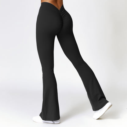 Pantalon de yoga froncé