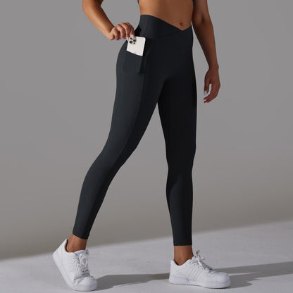 Leggings de yoga con cintura cruzada