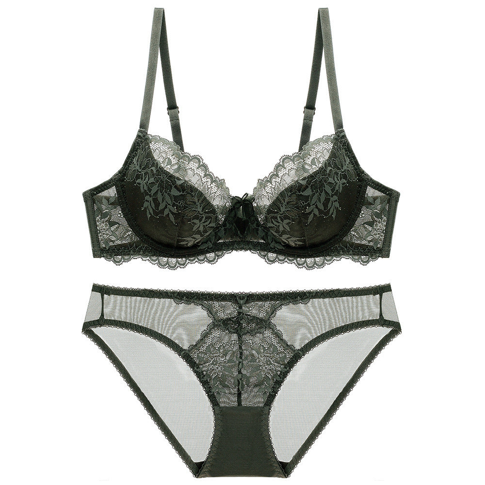 Ensemble soutien-gorge et culotte en dentelle et maille