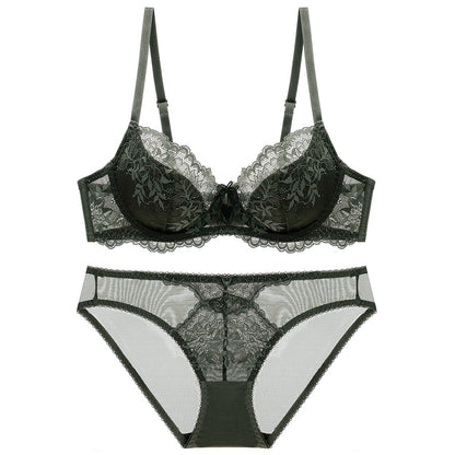 Ensemble soutien-gorge et culotte en dentelle et maille