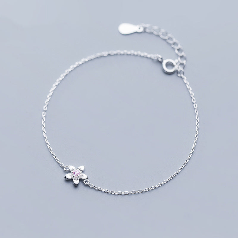 Bracelet Fleur En Argent