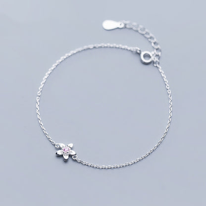 Bracelet Fleur En Argent