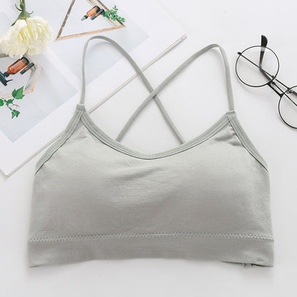 Double Cross Shoulder Strap Sports Bra