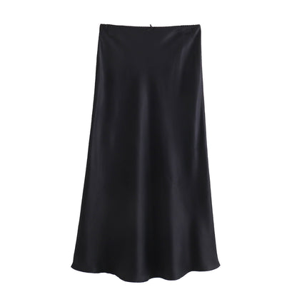 Silk Satin Long Skirt