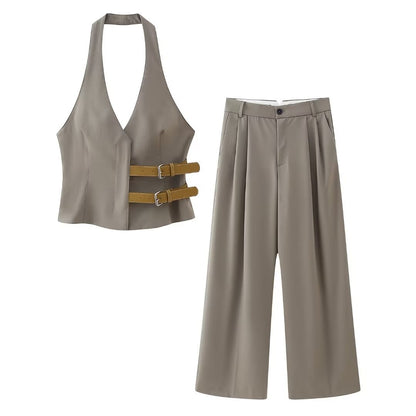 Halter Neck Vest & Matching Pants