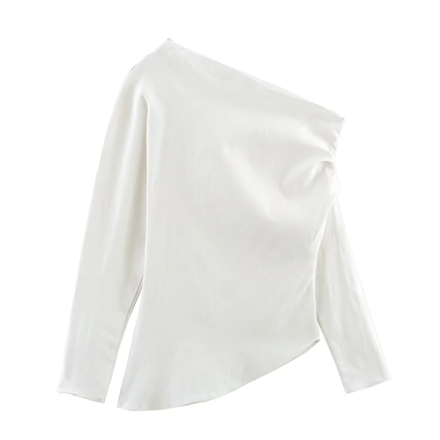 Asymmetric Long Sleeve Blouse