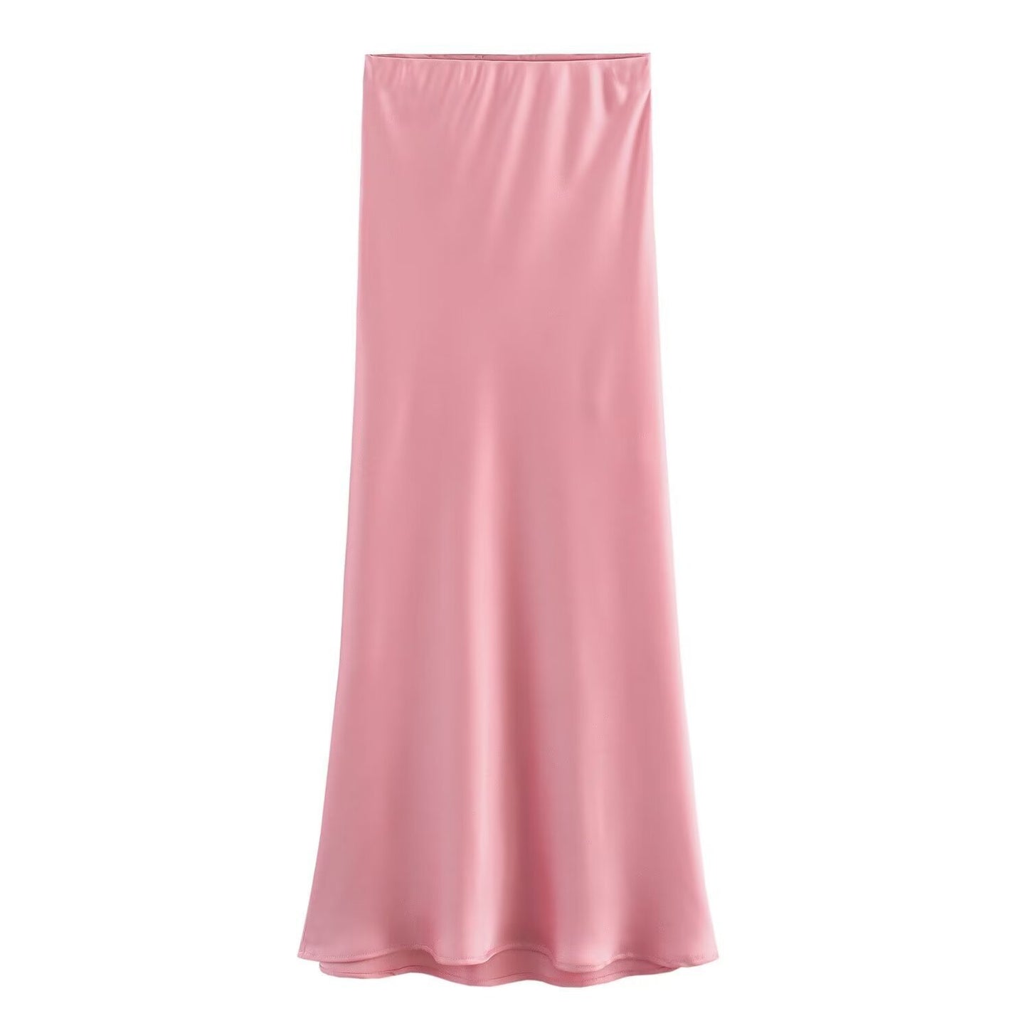 Jupe taille haute en satin