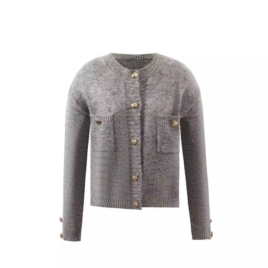 Cardigan en pull gris 