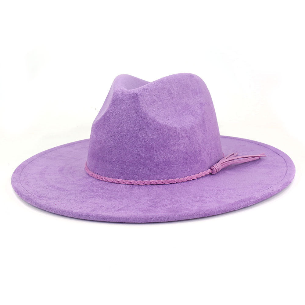 Faux Suede Fedora Hat