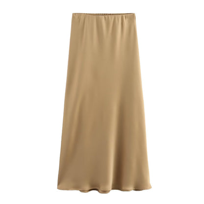 Satin High Waist Skirt