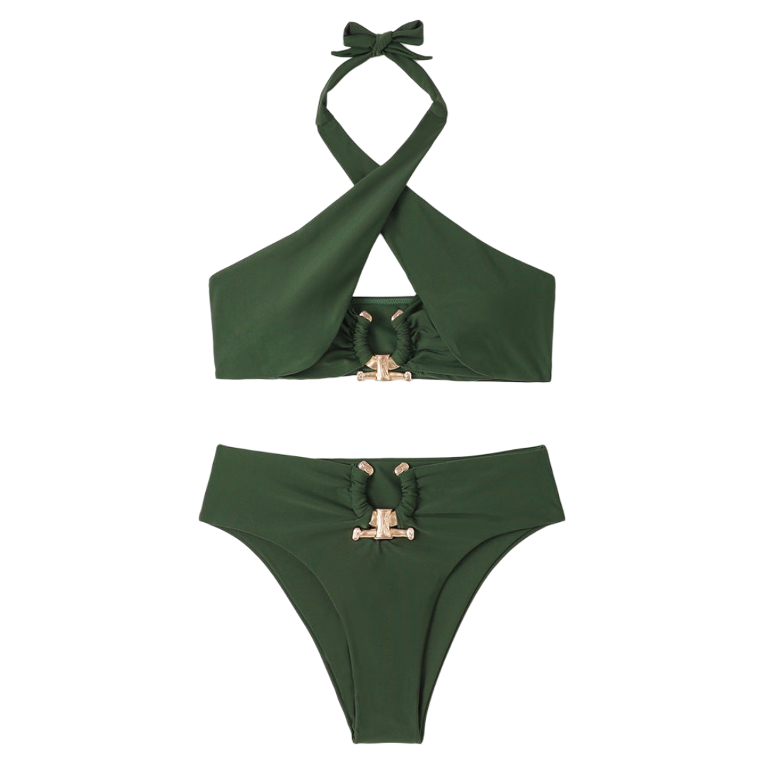 Ensemble de bikini Halo doré