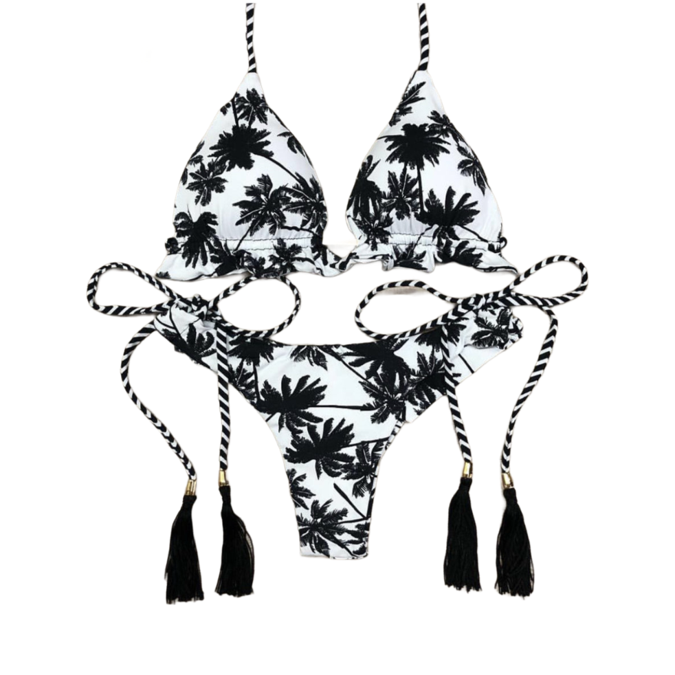 Conjunto de bikini con estampado de triángulos