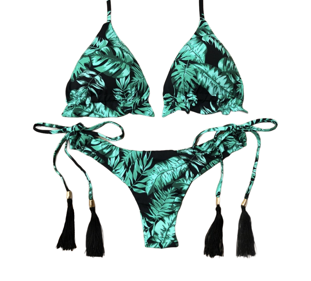 Conjunto de bikini con estampado de triángulos