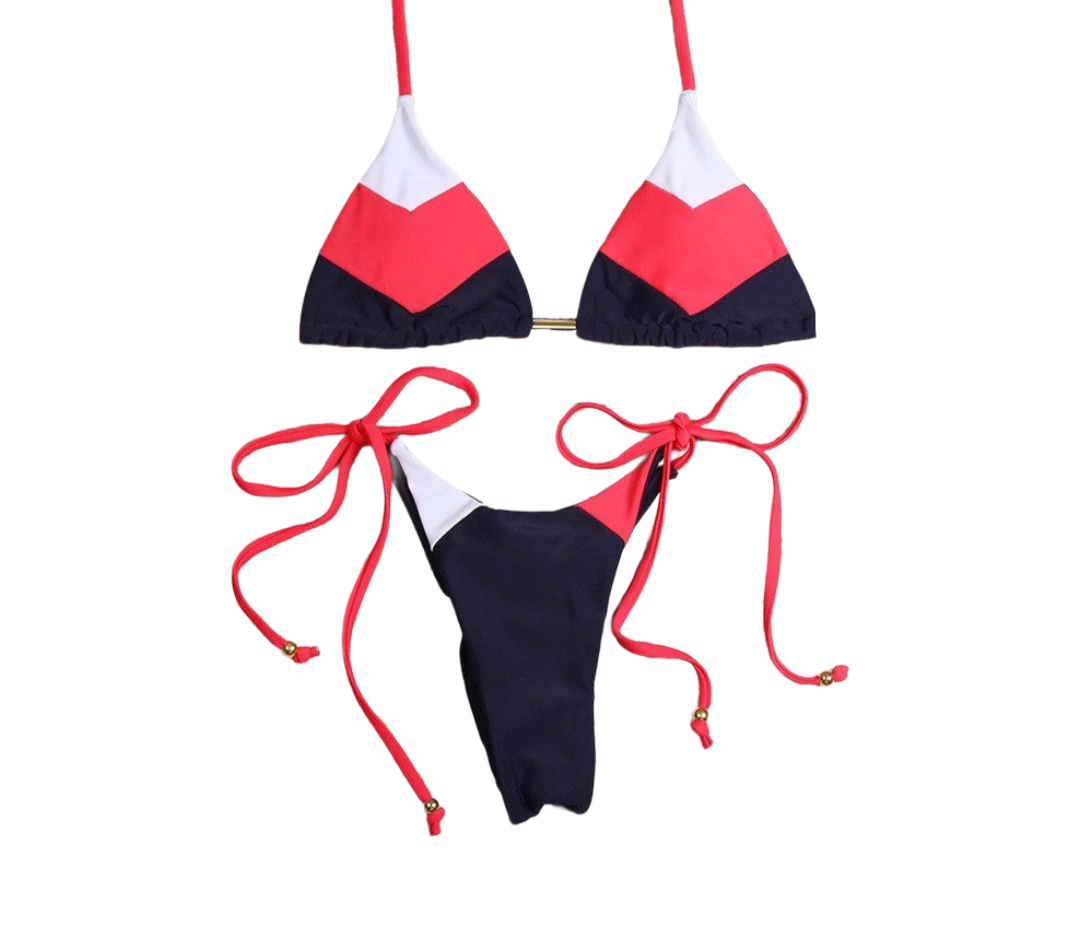 Ensemble de bikini à motif triangulaire